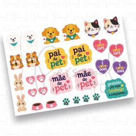 Adesivos Pets - Love (DTF UV) - A5