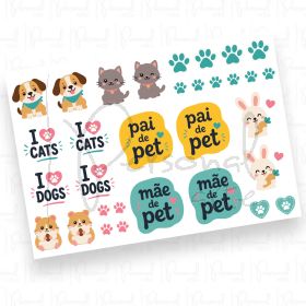 Adesivos Pets - Patinhas (DTF UV) - A5