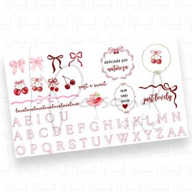 Adesivos - Alfabeto Floral Amor Dia dos Namorados (DTF UV) - A4
