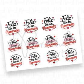 Adesivos Feliz Dia dos Namorados (DTF UV) - A5