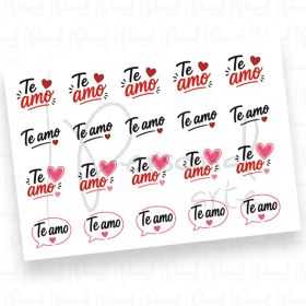 Adesivos Dia Dos Namorados - Te Amo (DTF UV) - A5