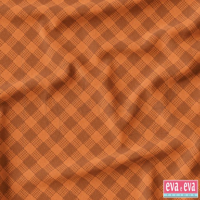 Tecido Xadrez Laranja 100 Algodao Eva Eva